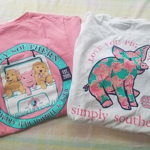 2 simply southern shirts pig puppy small